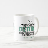 Personalized Funny RD Dietitian Gifts コーヒーマグカップ (正面右)