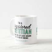 Personalized Funny RD Dietitian Gifts コーヒーマグカップ (正面左)