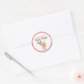 Personalized Funny Reindeer Poop Christmas Gift ラウンドシール (封筒)