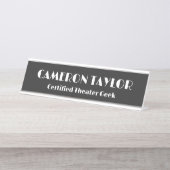 Personalized Funny Retro Gag Gift Theater Lovers デスクネームプレート (正面)