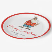 Personalized Funny Santa Christmas Dinner Plates ペーパープレート (アングル)