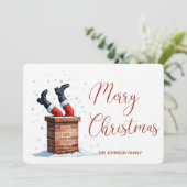 Personalized Funny Santa Christmas greeting card  シーズンカード (スタンド正面)