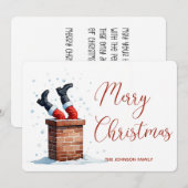 Personalized Funny Santa Christmas greeting card  シーズンカード (正面/裏面)