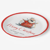 Personalized Funny Santa Claus Holiday Paper Plate ペーパープレート (アングル)