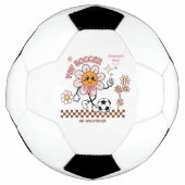 Personalized Funny Soccer Mum Retro Flower  サッカーボール (正面)