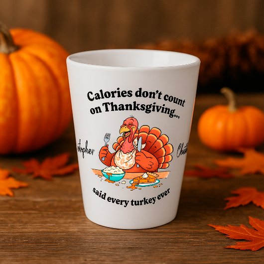 Personalized Funny Thanksgiving Turkey Quote カフェラテマグ