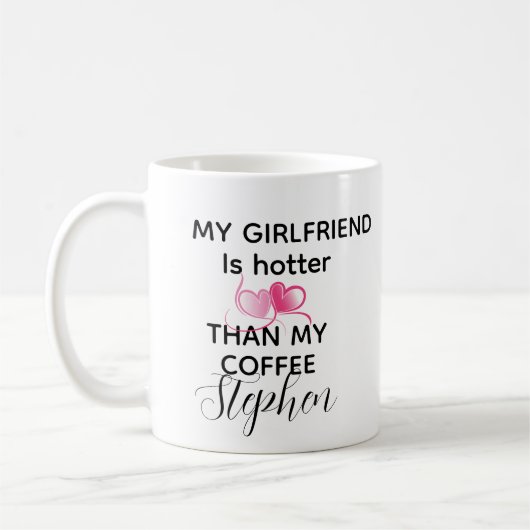 Personalized funny valentines day 2026 love quote コーヒーマグカップ (左)