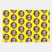 Personalized Funny Yellow Custom Face Photo ラッピングペーパーシート (正面2)