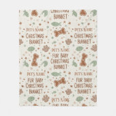 Personalized Fur Baby's Christmas Paw Print  フリースブランケット (正面)