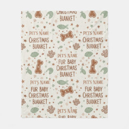 Personalized Fur Baby's Christmas Paw Print  フリースブランケット