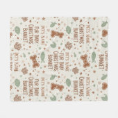 Personalized Fur Baby's Christmas Paw Print  フリースブランケット (正面(横))