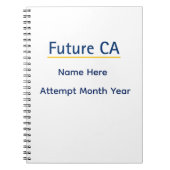 Personalized Future CA Notebook – Custom Name Exam ノートブック (正面)