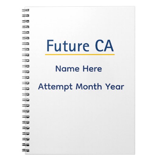 Personalized Future CA Notebook – Custom Name Exam ノートブック (正面)