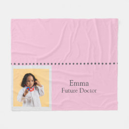 Personalized Future Doctor Kids with Name & Photo フリースブランケット