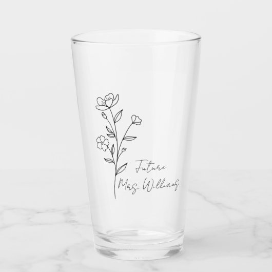 Personalized future Mrs iced coffee cup custom  タンブラーグラス (正面)