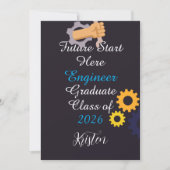 Personalized future start hete Engineer graduate 招待状 (正面)