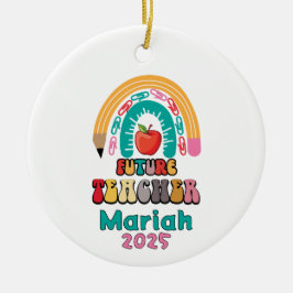 Personalized Future Teacher Christmas Ornament セラミックオーナメント