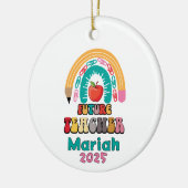 Personalized Future Teacher Christmas Ornament セラミックオーナメント (左)