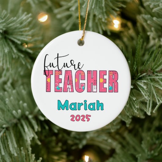 Personalized Future Teacher Christmas Ornament セラミックオーナメント (ツリー)