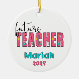 Personalized Future Teacher Christmas Ornament セラミックオーナメント