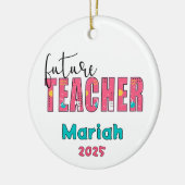 Personalized Future Teacher Christmas Ornament セラミックオーナメント (左)