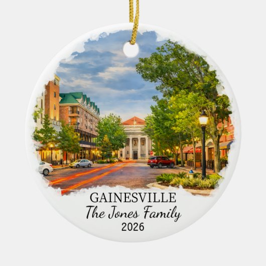Personalized Gainesville Ornament, Custom Florida セラミックオーナメント (正面)