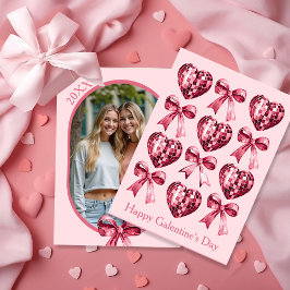Personalized Galentine’s Day Photo Card -Pink  シーズンカード