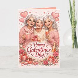 Personalized Galentine's Day Greeting Card カード