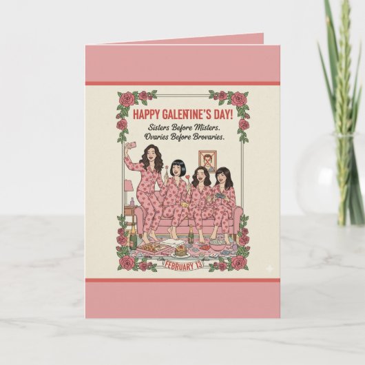 Personalized Galentine's Day Greeting Card カード (正面)