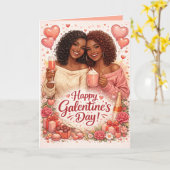 Personalized Galentine's Day Greeting Card カード (黄色い花)