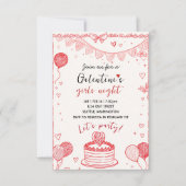 Personalized Galentines Girls Night Invitation 出欠カード (正面)
