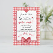 Personalized Galentines Girls Night Invitation 出欠カード (スタンド正面)