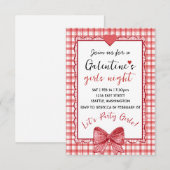 Personalized Galentines Girls Night Invitation 出欠カード (正面/裏面)