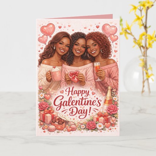 Personalized Galentine's Greeting Card カード (黄色い花)