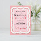 Personalized Galentines Pink Party Invitation 出欠カード (スタンド正面)