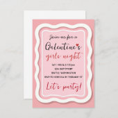 Personalized Galentines Pink Party Invitation 出欠カード (正面/裏面)