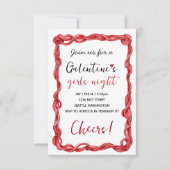Personalized Galentines Red Party Invitation 出欠カード (正面)