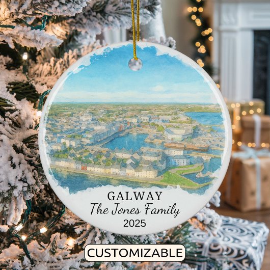 Personalized Galway Ornament, Ireland セラミックオーナメント