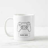 Personalized Gamer Controller Minimalist Sketch  コーヒーマグカップ (左)