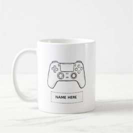 Personalized Gamer Controller Minimalist Sketch  コーヒーマグカップ