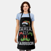 Personalized Gamer Elf Christmas Video Gaming  エプロン (着用した状態)