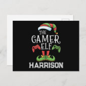 Personalized Gamer Elf Christmas Video Gaming  シーズンポストカード (正面/裏面)