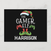 Personalized Gamer Elf Christmas Video Gaming  シーズンポストカード (正面)