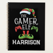 Personalized Gamer Elf Christmas Video Gaming  プランナー手帳 (正面)