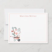 Personalized Garden Tools Note Card  ノートカード (正面)