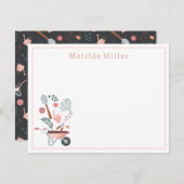 Personalized Garden Tools Note Card  ノートカード (正面/裏面)
