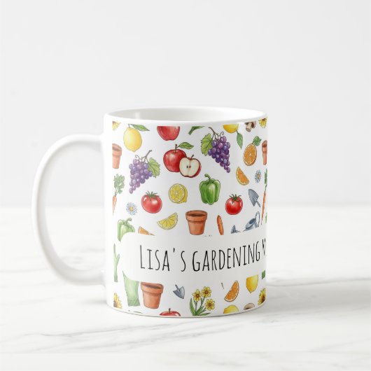 Personalized gardening mug コーヒーマグカップ (左)