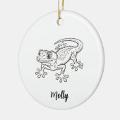 Personalized Gecko Christmas セラミックオーナメント (左)