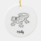 Personalized Gecko Christmas セラミックオーナメント (裏面)