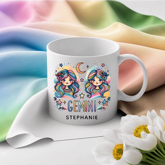 Personalized Gemini Colorful Astrology Zodiac コーヒーマグカップ